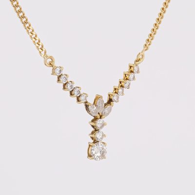 Collier Ancien En Or 18 Carats Avec Diamants - 4,65 Grammes