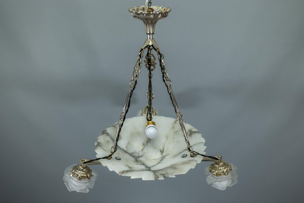 4 ANCIENNES PLAQUES LUSTRE ART DECO VERRE MOULE PRESSE signe J ROBERT EUR 400,00 - FR