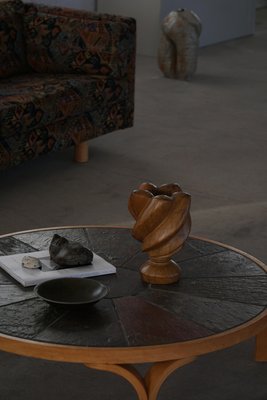Mid-Century Modern Danish Low Coffee Table with Wood Frame and