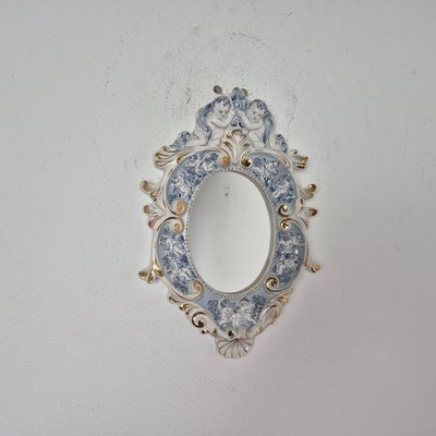 Mid-Century Porcelain Mirror from Capodimonte, Italy, 1960s for
