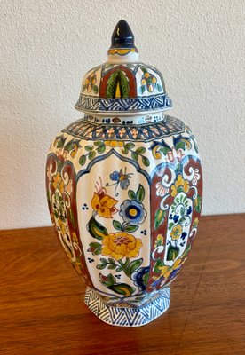 Hand-Painted Lidded Vase from Royal Tichelaar Makkum, 1950 for 