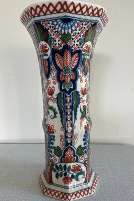  Tichelaar Makkum花器☆SALE Vintage Hand-Painted Polychrome Vase from Royal Tichelaar Makkum