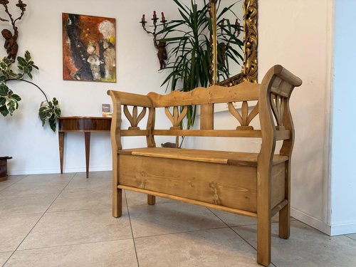 DESIGN DELIGHTS Panca Pieghevole da Cucina 112x48x28 cm (LxAxP) | Legno Riciclato Massello | Rustica, da Ingresso | Colore: 01 Natura Vintage