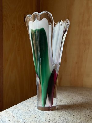 Coquille Vase in Art Glass from Flygsfors, Sweden, 1950s-1960s for