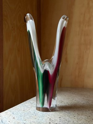 Coquille Vase in Art Glass from Flygsfors, Sweden, 1950s-1960s for