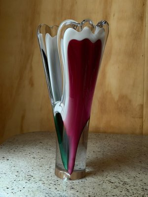 Coquille Vase in Art Glass from Flygsfors, Sweden, 1950s-1960s for