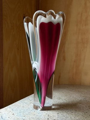 Coquille Vase in Art Glass from Flygsfors, Sweden, 1950s-1960s for
