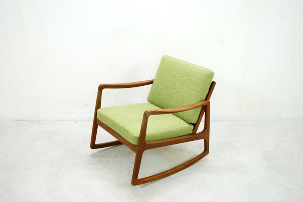 Set of Vintage Rocking Chair by Ole Wanscher for France