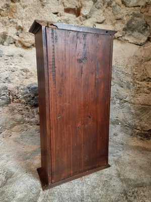 Petite Armoire Porte-Clés En Bois Avec Miroir - Meuble D'Entrée Rétro - Occasion Bon État