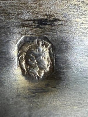 Pendentif Ancien En émail De Limoges - Paillon Argent Sur Fond Marron Avec Cristaux - Parfait état