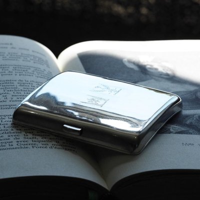 Antique Victorian Curved and Crested Silver Cigarette Case, London, United  Kingdom, 1894