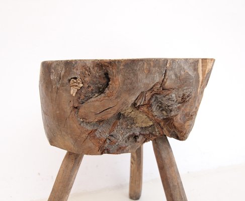 Souche De Bois Décorative Sur Pied En Grès – Sculpture Nature Pour Intérieur Et Extérieur