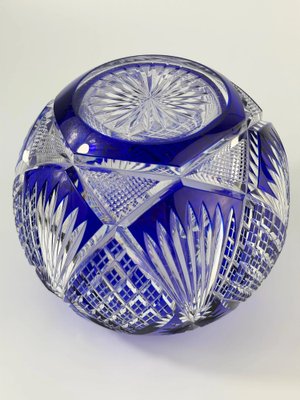 Bohemian Cobalt Blue Cut Crystal Bowl, 1920s-1930s for sale at Pamono