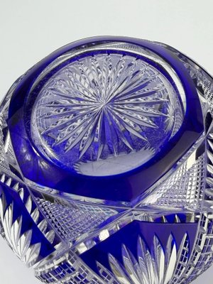 Bohemian Cobalt Blue Cut Crystal Bowl, 1920s-1930s for sale at Pamono