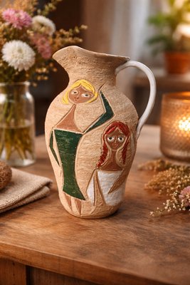 Italian Ceramic Figurative Jug from Fratelli Fanciullacci, 1950s