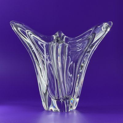 Vintage Sculptural Crystal Vase from Daum, France, 1970s for sale
