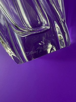 Vintage Sculptural Crystal Vase from Daum, France, 1970s for sale