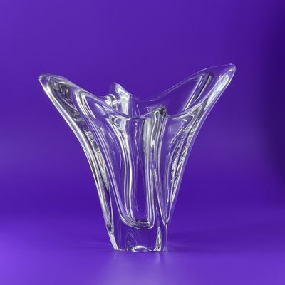Vintage Sculptural Crystal Vase from Daum, France, 1970s for sale