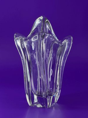 Vintage Sculptural Crystal Vase from Daum, France, 1970s for sale