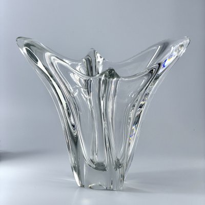 Vintage Sculptural Crystal Vase from Daum, France, 1970s for sale