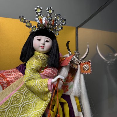 Japanese Hina-Ningyō Doll in Glass Display, 1970s for sale at Pamono