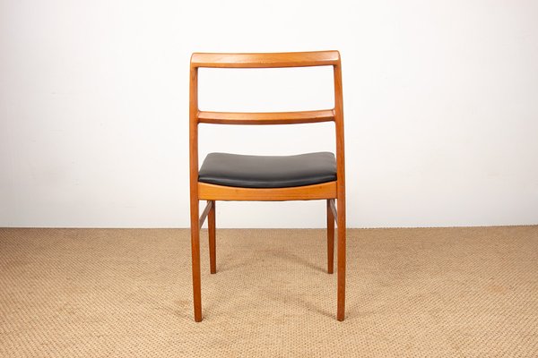 Vintage Danish Model 430 Chairs in Teak and New Leather by Arne