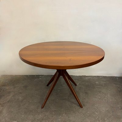 Round Walnut Table, 1950s for sale at Pamono