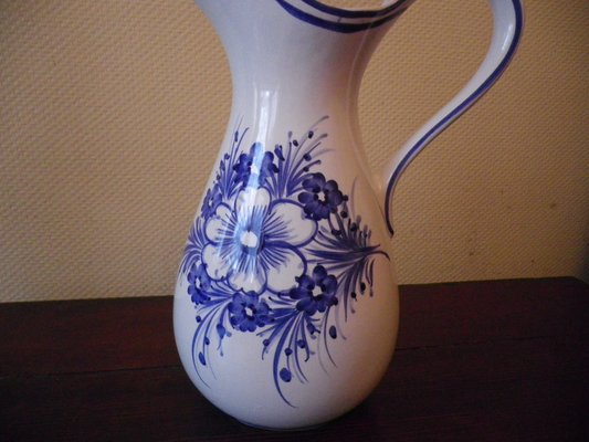 Vintage Wash Pitcher and Basin in Glazed Ceramic, France, 1940s