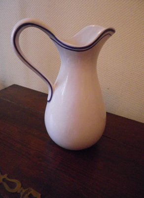 Vintage Wash Pitcher and Basin in Glazed Ceramic, France, 1940s