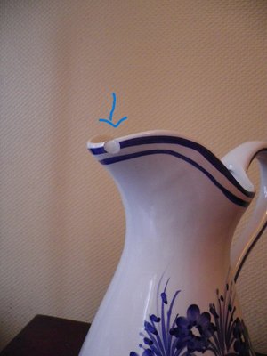 Vintage Wash Pitcher and Basin in Glazed Ceramic, France, 1940s