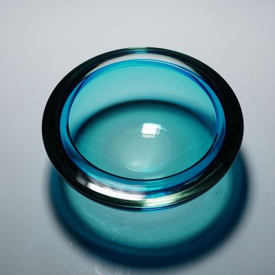 Blue Murano Glass Geode Bowl attributed to Archimede Seguso, Italy