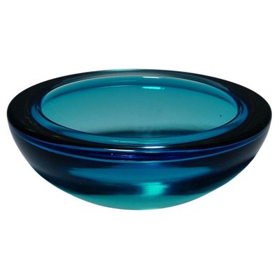 Blue Murano Glass Geode Bowl attributed to Archimede Seguso, Italy