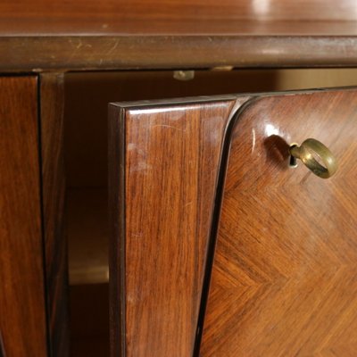 Mid Century Cupboard In Rosewood Veneer Back Painted Glass From