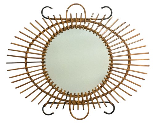 Miroir Mural Soleil En Rotin D 50 Cm - Miroir
