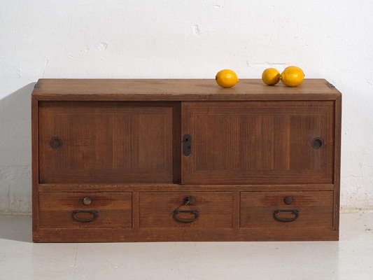 Low Antique Japanese Tansu Cabinet for sale at Pamono
