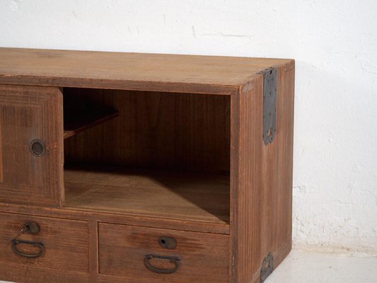 Low Antique Japanese Tansu Cabinet for sale at Pamono