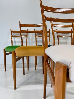 GROUPE DE 4 Chaises Acajou - Italie Années 1950 🇮🇹 EUR 1.640,00