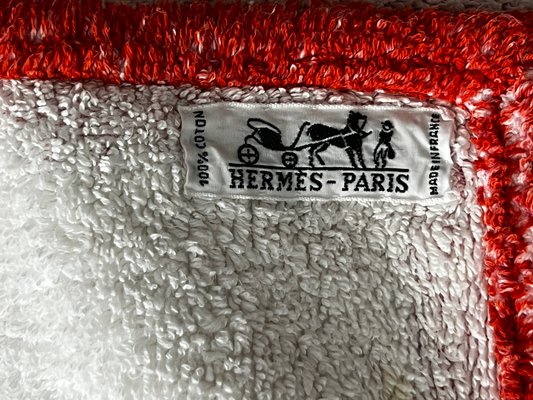 Serviette de plage Hermès Selle - Hermes Terry Cotton Beach Towel Saddle