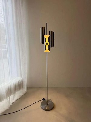 Space Age Floor Lamp in Brushed Aluminum from Polam for sale at Pamono