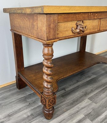 Antique French Style Oak Console Table with Drawers for sale at Pamono