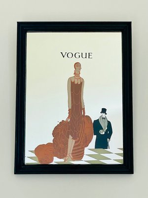 Vintage Art Deco Vogue Magazine Wall Mirror, 1960s for sale at Pamono