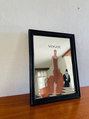 アンティーク雑貨 VOGUE ARTDECO vintage ART WOOD Vintage Art Deco Vogue Magazine Wall Mirror, 1960s for sale at Pamono
