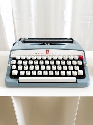 Vintage Typewriter in Light Blue from Brother De Luxe, 1960s for