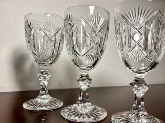 Crystal Glasses from Saint Louis, 19th Century, Set of 9 for sale