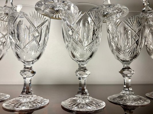 Crystal Glasses from Saint Louis, 19th Century, Set of 9 for sale