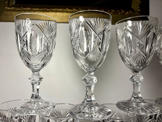 Crystal Glasses from Saint Louis, 19th Century, Set of 9 for sale