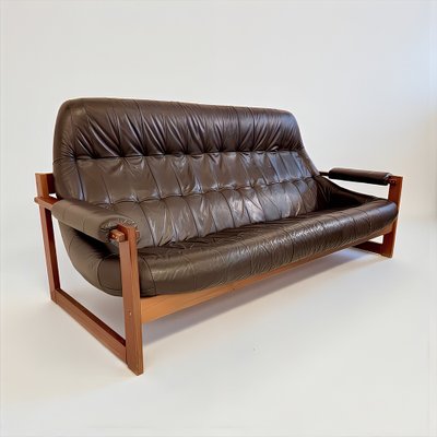 Leather MP-91 / MP-163 Earth Lounge Sofa from Percival Lafer