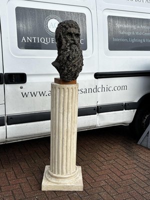 Large Bust on Corinthian Column Display Stand for sale at Pamono