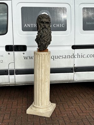 Large Bust on Corinthian Column Display Stand for sale at Pamono