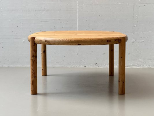 Round Pine Table by Rainer Daumiller, Denmark, 1970s for sale at